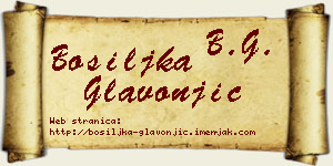 Bosiljka Glavonjić vizit kartica